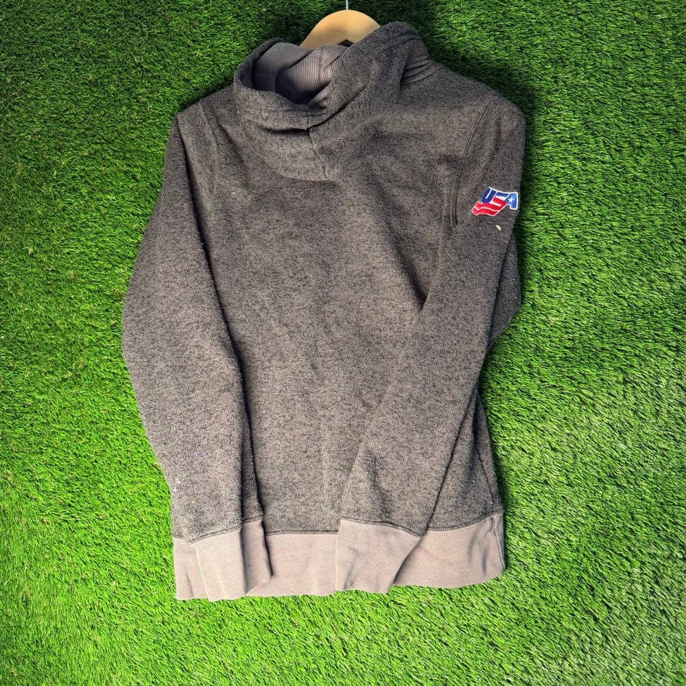 Artisans USA Olympic Team Hoodie Charcoal Grey Chenille Lettering Small - Picture 5 of 5